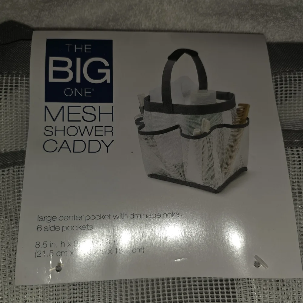 BIG Gray Mesh Shower Caddy
